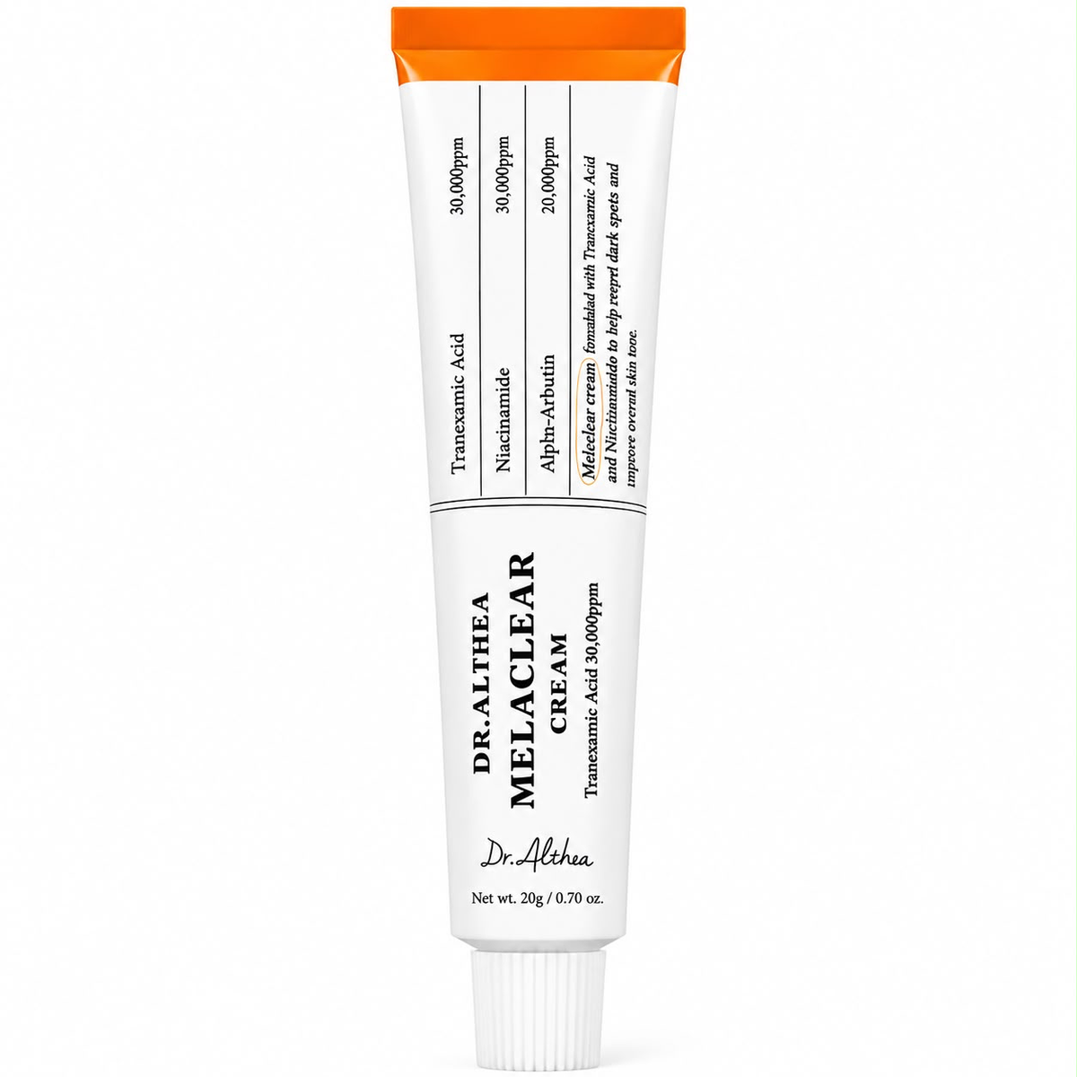 Dr.Althea Melaclear Cream 20g, crema facial para manchas y tono desigual