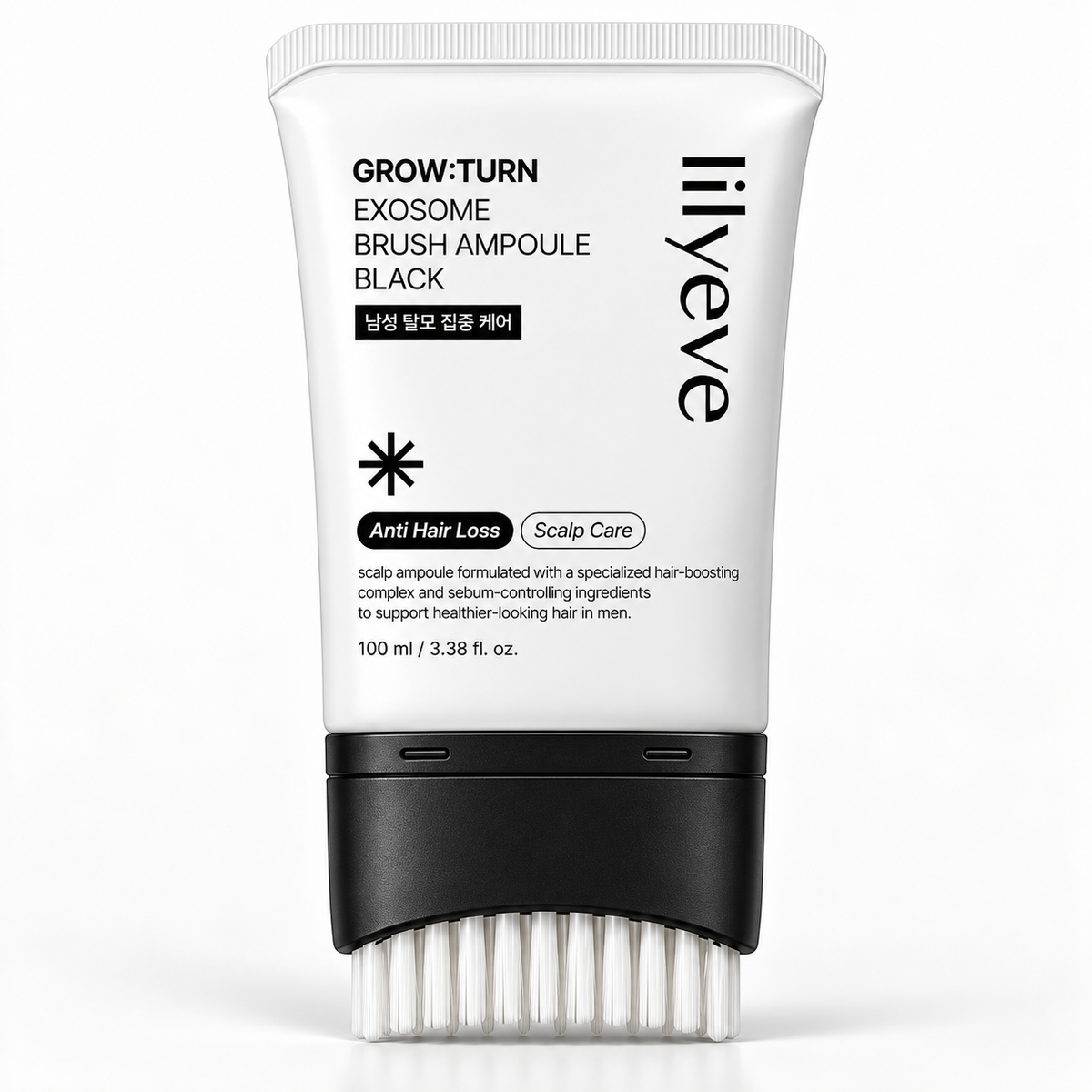 lilyeve Grow:Turn Exosome Brush Ampoule Black 100 ml, ampoule capilar con aplicador de cepillo