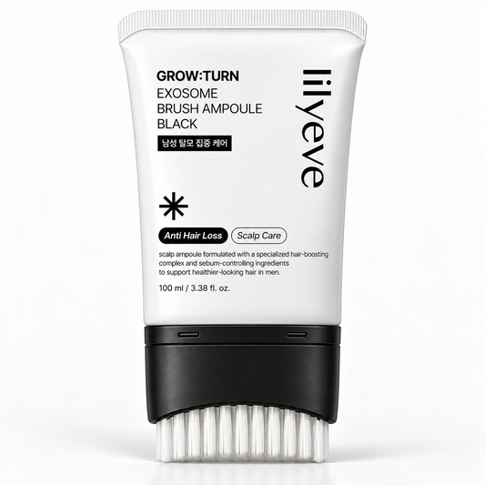lilyeve Grow:Turn Exosome Brush Ampoule Black 100 ml, ampoule capilar con aplicador de cepillo