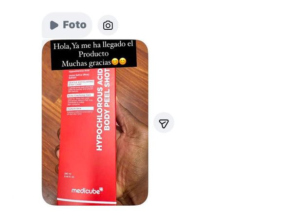 Mensaje de Instagram de una clienta con el producto recibido